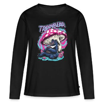 Magic Mushrooms Psychédélique Funny Trippybear - T-shirt manches longues Premium bio Femme - noir - Devant - Julia (174cm)