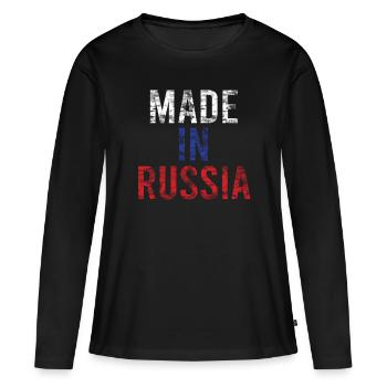 Russia - Women's Premium Organic Long Sleeve Shirt - black - Front - Julia (174cm)
