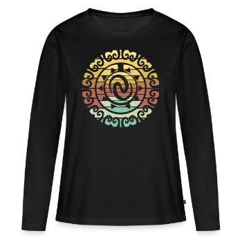 Maori Tattoo Delfin Wal - T-shirt manches longues Premium bio Femme - noir - Devant - Julia (174cm)