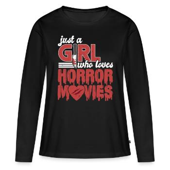 Horror Horrorfilm - Frauen Premium Bio Langarmshirt - Schwarz - Vorne - Julia (174cm)