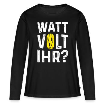 Electrician Electric Electric Gift - Women's Premium Organic Long Sleeve Shirt - black - Front - Julia (174cm)