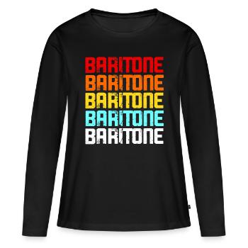 Baritone Player Music Saxophone Musician Vintage - Women's Premium Organic Long Sleeve Shirt - black - Front - Julia (174cm)
