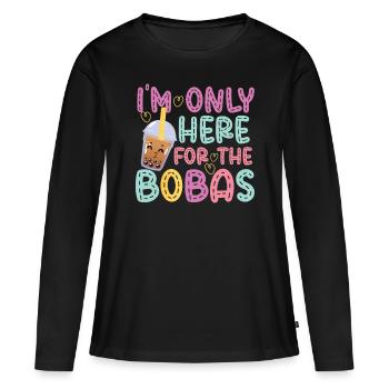 Bubble Tea - T-shirt manches longues Premium bio Femme - noir - Devant - Julia (174cm)