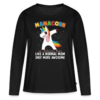 Mamacorn Dabbing Unicorn Unicorn Mom Mom Mom Mom - Women's Premium Organic Long Sleeve Shirt - black - Front - Julia (174cm)