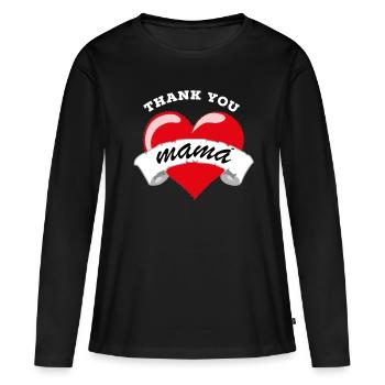 Fête des mères, Fête des mères, Fête des mères, Fête des mères - T-shirt manches longues Premium bio Femme - noir - Devant - Julia (174cm)