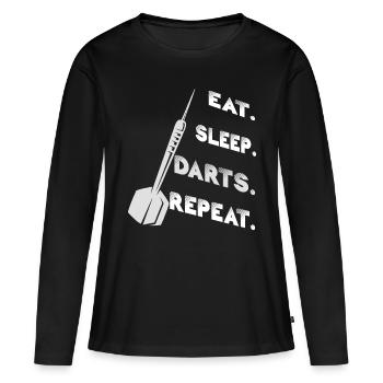 Fléchettes Fléchettes Fléchettes cadeaux de fléchettes - T-shirt manches longues Premium bio Femme - noir - Devant - Julia (174cm)