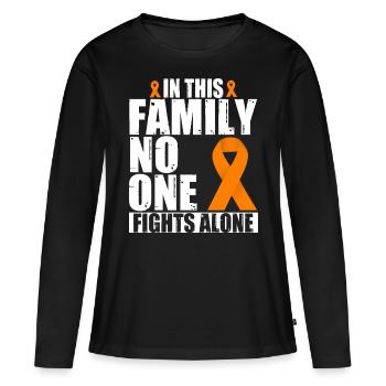 Leukemia Orange Bow Awareness Blood Cancer - Women's Premium Organic Long Sleeve Shirt - black - Front - Julia (174cm)