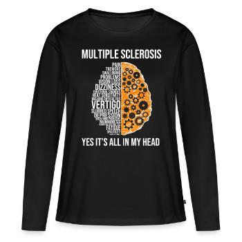 Multiple Sclerosis Awareness Orange Bow - Women's Premium Organic Long Sleeve Shirt - black - Front - Julia (174cm)