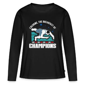 Chlorine the Breakfast of Champions Schwimms Shirt - T-shirt manches longues Premium bio Femme - noir - Devant - Julia (174cm)