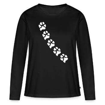 Empreintes de pattes pattes pattes chien chien - T-shirt manches longues Premium bio Femme - noir - Devant - Julia (174cm)