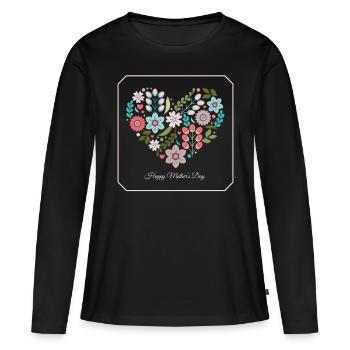 Fête des Mères Cadeau meilleur maman cadeau de fête des mères - T-shirt manches longues Premium bio Femme - noir - Devant - Julia (174cm)