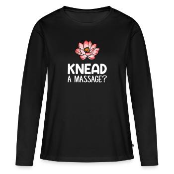 Knead A Massage, massage thérapist - T-shirt manches longues Premium bio Femme - noir - Devant - Julia (174cm)