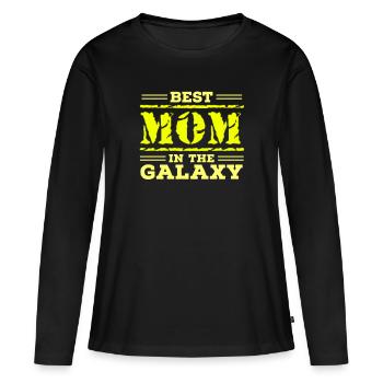 Fête des mères, Fête des mères, Fête des mères, Fête des mères - T-shirt manches longues Premium bio Femme - noir - Devant - Julia (174cm)