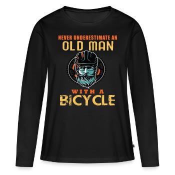Vélo Vélo Vélo Vélo Vélo vélo vieux homme - T-shirt manches longues Premium bio Femme - noir - Devant - Julia (174cm)