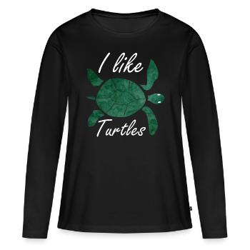 Turtles turtle - Women's Premium Organic Long Sleeve Shirt - black - Front - Julia (174cm)