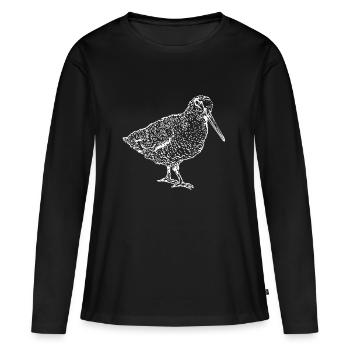 Oiseau oiseau oiseau mouches - T-shirt manches longues Premium bio Femme - noir - Devant - Julia (174cm)
