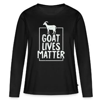 Goat Lives Matter - T-shirt manches longues Premium bio Femme - noir - Devant - Julia (174cm)