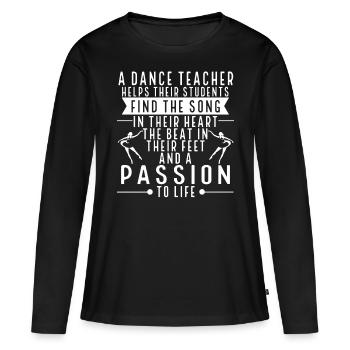École de danse Ballet Cours de danse Professeur de danse - T-shirt manches longues Premium bio Femme - noir - Devant - Julia (174cm)