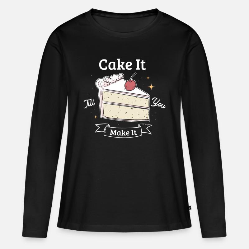 Backen Bäcker Geschenk - Frauen Premium Bio Langarmshirt - Schwarz