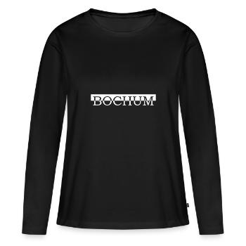 Bochum - Frauen Premium Bio Langarmshirt - Schwarz - Vorne - Julia (174cm)