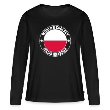 Worlds coolest polish grandma - Women's Premium Organic Long Sleeve Shirt - black - Front - Julia (174cm)