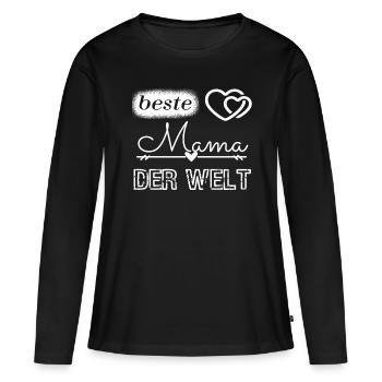 beste Mama - Frauen Premium Bio Langarmshirt - Schwarz - Vorne - Julia (174cm)