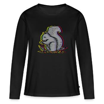 Eichhörnchen - Frauen Premium Bio Langarmshirt - Schwarz - Vorne - Julia (174cm)