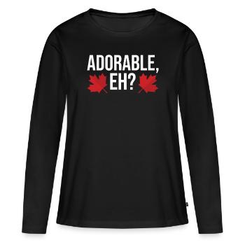 Canada Day Canada feuille d’érable Canadien - T-shirt manches longues Premium bio Femme - noir - Devant - Julia (174cm)