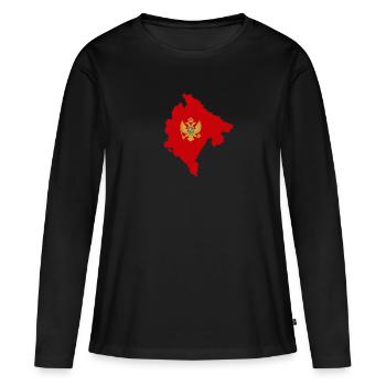 Lustiger Montenegro Spruch für Montenegriner! - Frauen Premium Bio Langarmshirt - Schwarz - Vorne - Julia (174cm)