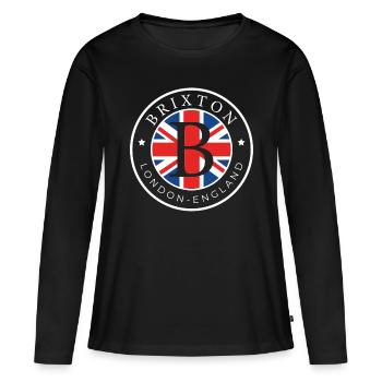 Brixton London England Great Britain UK Cadeau - T-shirt manches longues Premium bio Femme - noir - Devant - Julia (174cm)