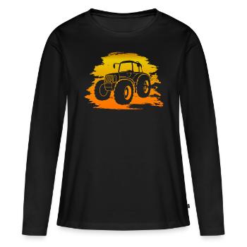 Tractor Trecker Farmer Farming Gift - Women's Premium Organic Long Sleeve Shirt - black - Front - Julia (174cm)