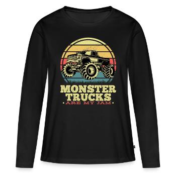Monster Trucks Are My Jam - Women's Premium Organic Long Sleeve Shirt - black - Front - Julia (174cm)