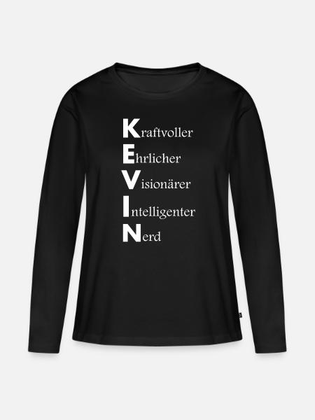 Name Kevin lustige Beschreibung - Frauen Premium Bio Langarmshirt - Schwarz