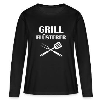 Grillen Grillkönig Grill Grillsaison Geschenk - Frauen Premium Bio Langarmshirt - Schwarz - Vorne - Julia (174cm)