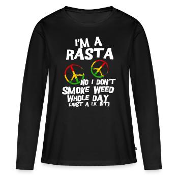 Rastafari cadeau Judah Marley Rasta Reggae Jah - T-shirt manches longues Premium bio Femme - noir - Devant - Julia (174cm)