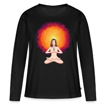 Chaman Hypnose Vision Hallucination Illumination - T-shirt manches longues Premium bio Femme - noir - Devant - Julia (174cm)