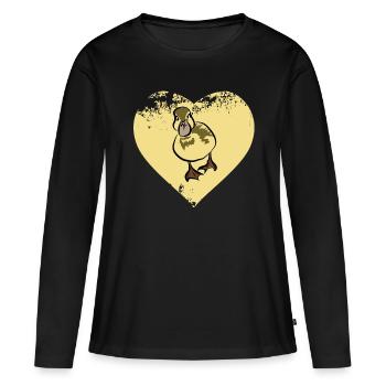 Canard Canard Quak - T-shirt manches longues Premium bio Femme - noir - Devant - Julia (174cm)