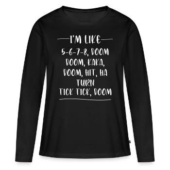 Professeur de danse Jazz Hip Hop Ballet École de danse - T-shirt manches longues Premium bio Femme - noir - Devant - Julia (174cm)