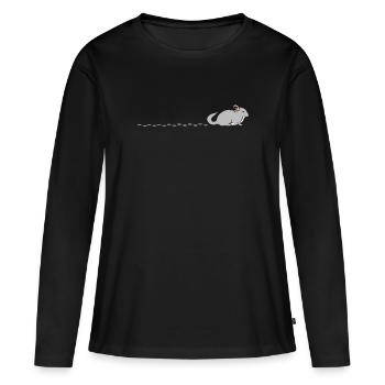 Chinchilla Fußspuren - Chinchilla Fußabdrücke - Frauen Premium Bio Langarmshirt - Schwarz - Vorne - Julia (174cm)