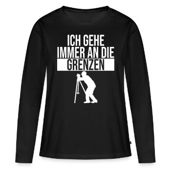 Geomatiker Grenze Geodäsie Vermessungstechniker - Frauen Premium Bio Langarmshirt - Schwarz - Vorne - Julia (174cm)