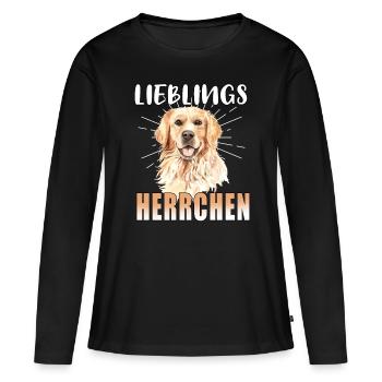Hund Lieblings Herrchen Lieblingsherrchen Herrchen - Frauen Premium Bio Langarmshirt - Schwarz - Vorne - Julia (174cm)