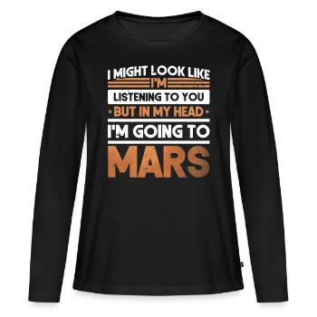 Mars - T-shirt manches longues Premium bio Femme - noir - Devant - Julia (174cm)