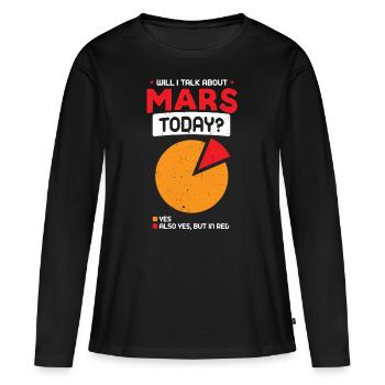 Mars - Women's Premium Organic Long Sleeve Shirt - black - Front - Julia (174cm)