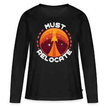 Mars - Women's Premium Organic Long Sleeve Shirt - black - Front - Julia (174cm)