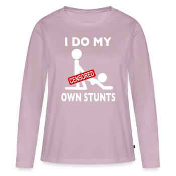 I Do All My Own Stunts Strichmännchen Sexe - T-shirt manches longues Premium bio Femme - rose poudré - Devant - Julia (174cm)