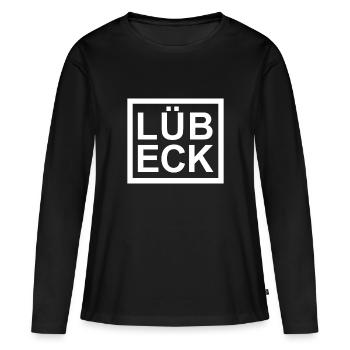 Lübeck Box - T-shirt manches longues Premium bio Femme - noir - Devant - Julia (174cm)