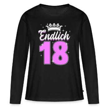 Endlich 18 - Frauen Premium Bio Langarmshirt - Schwarz - Vorne - Julia (174cm)
