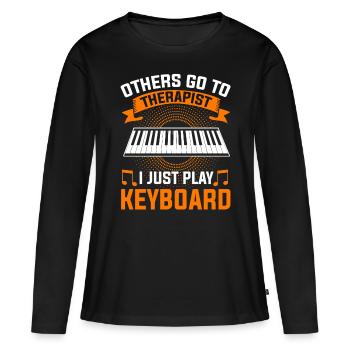 Clavier clavier clavier musiciens - T-shirt manches longues Premium bio Femme - noir - Devant - Julia (174cm)