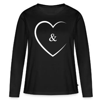 & und Zeichen Hochzeit - Frauen Premium Bio Langarmshirt - Schwarz - Vorne - Julia (174cm)