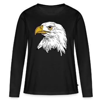 Eagle imprint bird animal motif animal face - Women's Premium Organic Long Sleeve Shirt - black - Front - Julia (174cm)